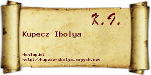 Kupecz Ibolya névjegykártya