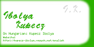 ibolya kupecz business card